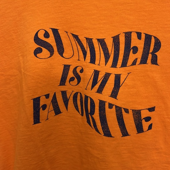 Aerie M Orange crop T-Shirt - Summer Is My Favorite - Picture 2 of 4
